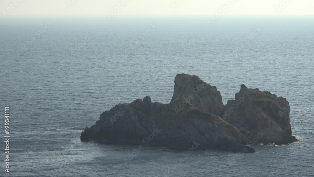 Aerial Mediterranean Sea in Summer, Tropical Beach, Corfu Island in Greece 4K 