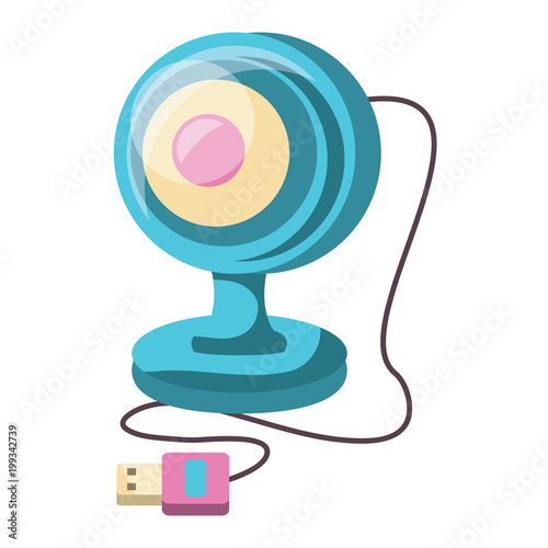 web cam device icon over white background, colorful design.  vector illustration