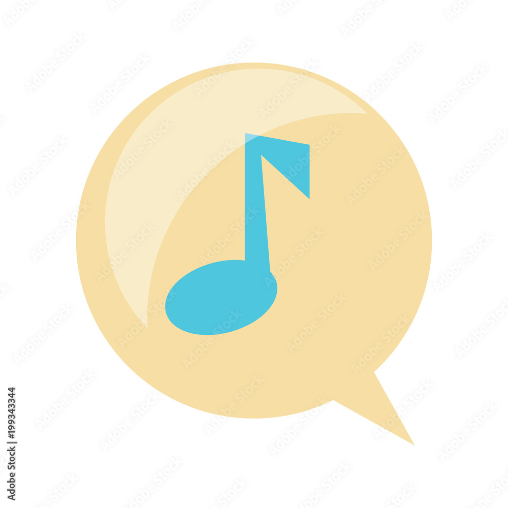 speech bubble with musical note icon over white background, colorful design. vector illustration speech bubble with musical note icon over white background, colorful design. vector illustration