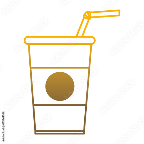 degraded line macchiato coffee plastic cup beverage