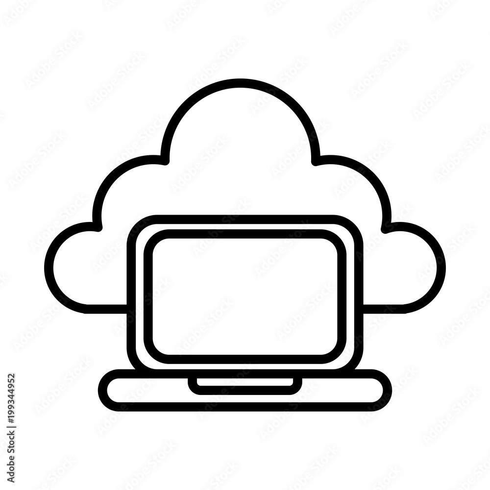 laptop with cloud computing icon vector illustration design laptop with cloud computing icon vector illustration design