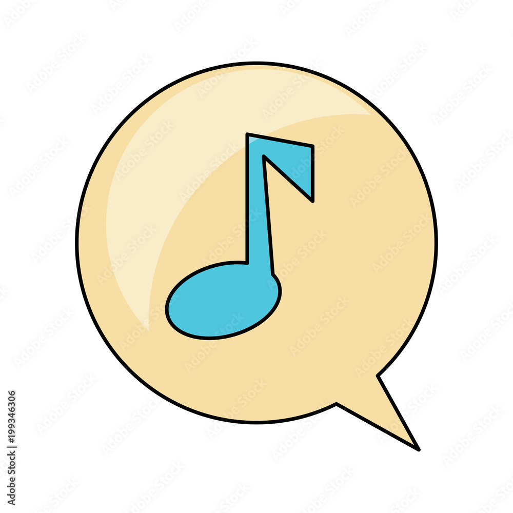 speech bubble with musical note icon over white background, colorful design. vector illustration speech bubble with musical note icon over white background, colorful design. vector illustration