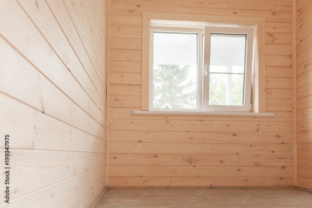 Fototapeta premium Empty wooden house interior, small room