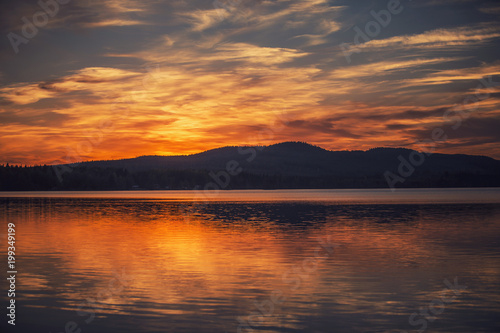 Sunset by the lake © mephoto.se