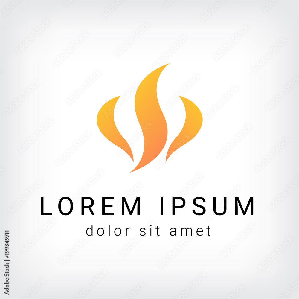 flame vector logo design template, fire icon, blaze sign, twirl symbol, vector illustration
