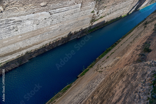 View of the Corinth canal in Greece.