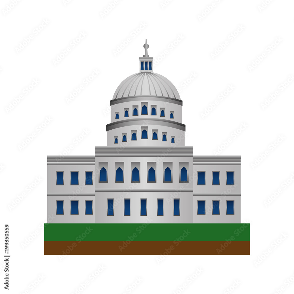 american parliament building icon vector illustration design