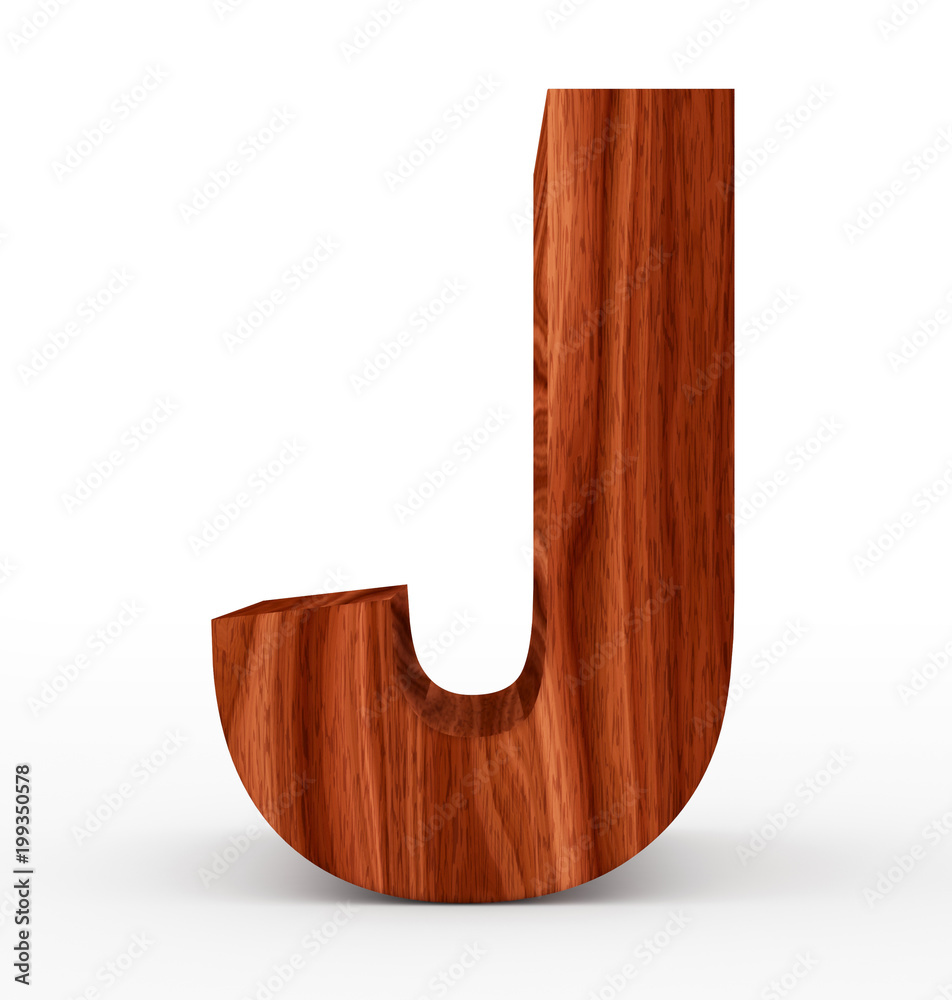 letter J 3d wooden isolated on white letter J 3d wooden isolated on white