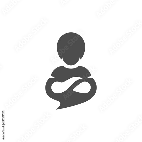 Communication logo Messenger icon. Vector modern chat app icon on white background. Conceptual symbol - helping, support, service, virtual assistant