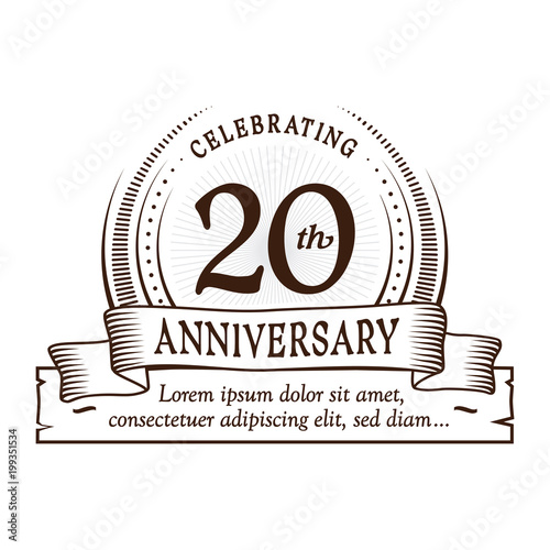20th anniversary design template. Vector and illustration. 
