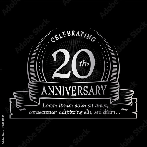 20th anniversary design template. Vector and illustration. 
