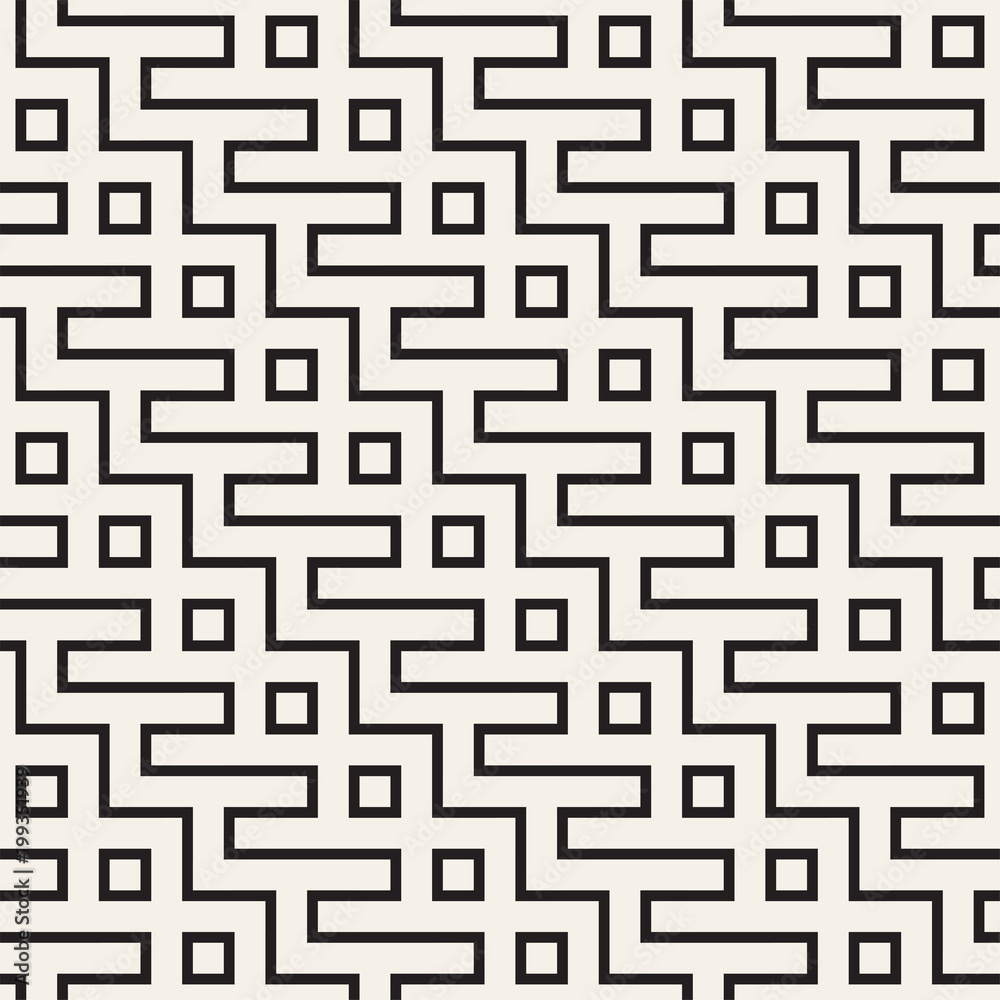 Stylish lines lattice. Ethnic monochrome texture. Abstract geometric background design. Vector seamless pattern. Stylish lines lattice. Ethnic monochrome texture. Abstract geometric background design. Vector seamless pattern.