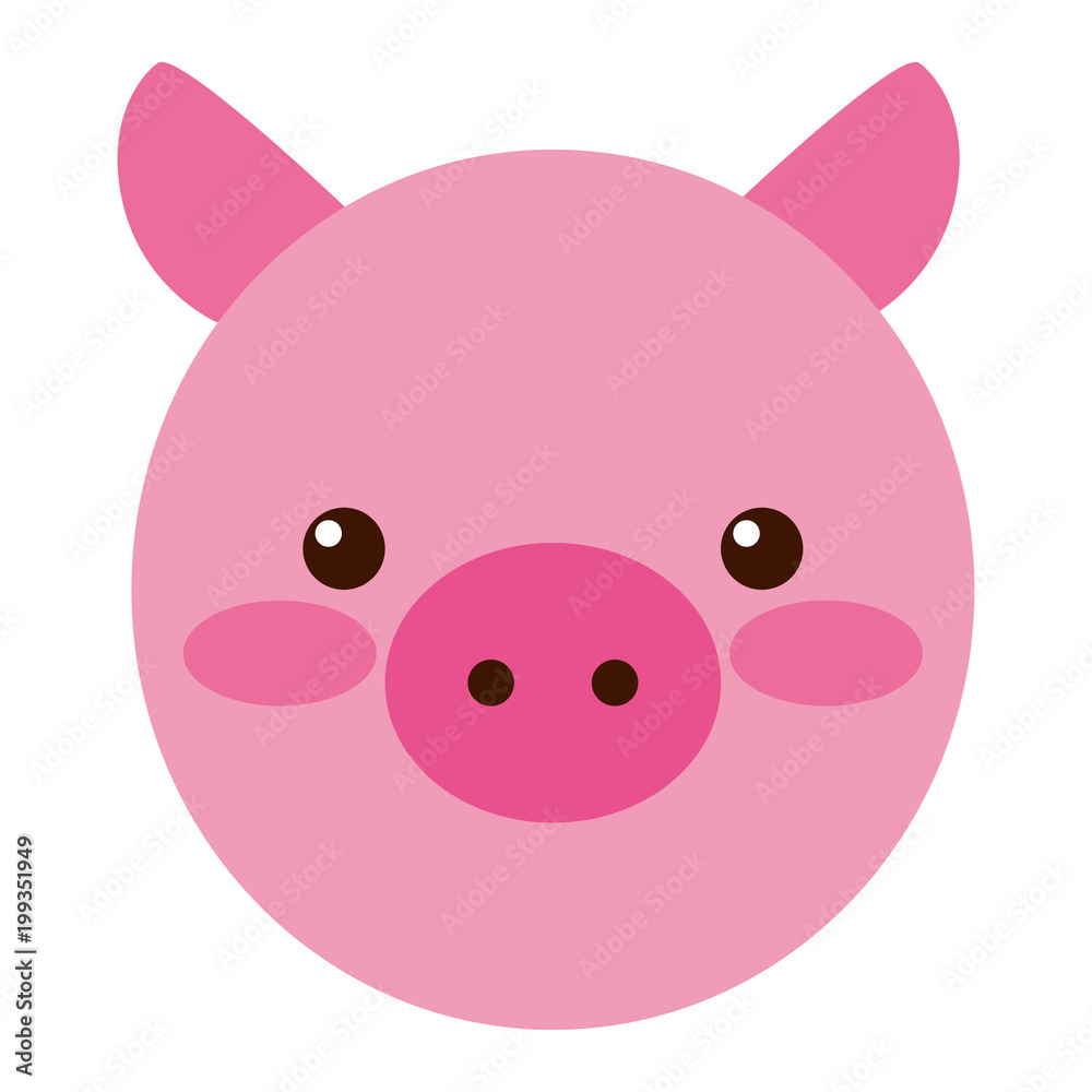 cute little pig head vector illustration design cute little pig head vector illustration design