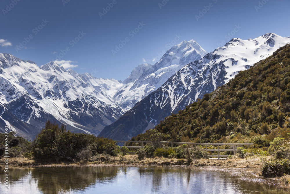 New Zealand, Mountain view from Red Tarns Track hike (Aoraki/Mount Cook National Park) New Zealand, Mountain view from Red Tarns Track hike (Aoraki/Mount Cook National Park)