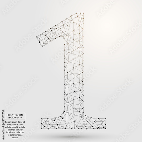 Abstract number one, figure 1, consisting of triangles, circles, spots of decay, stars. Vector eps 10.