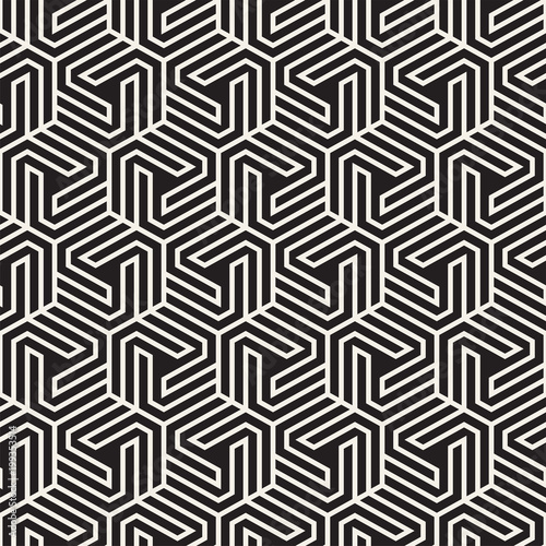 Vector seamless abstract shapes pattern. Modern stylish stripes texture. Repeating geometric tiles