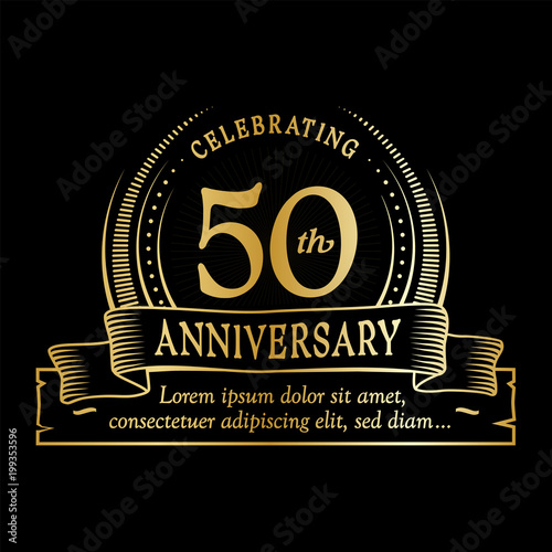 50th anniversary design template. Vector and illustration. 
