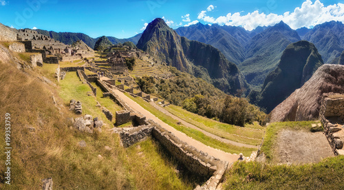 Panorama of Machu Picchu, the lost Inca city in Peru