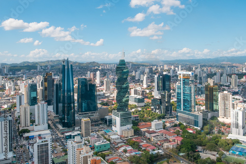 Modern skyline aerial of Panama City business district © hanohiki