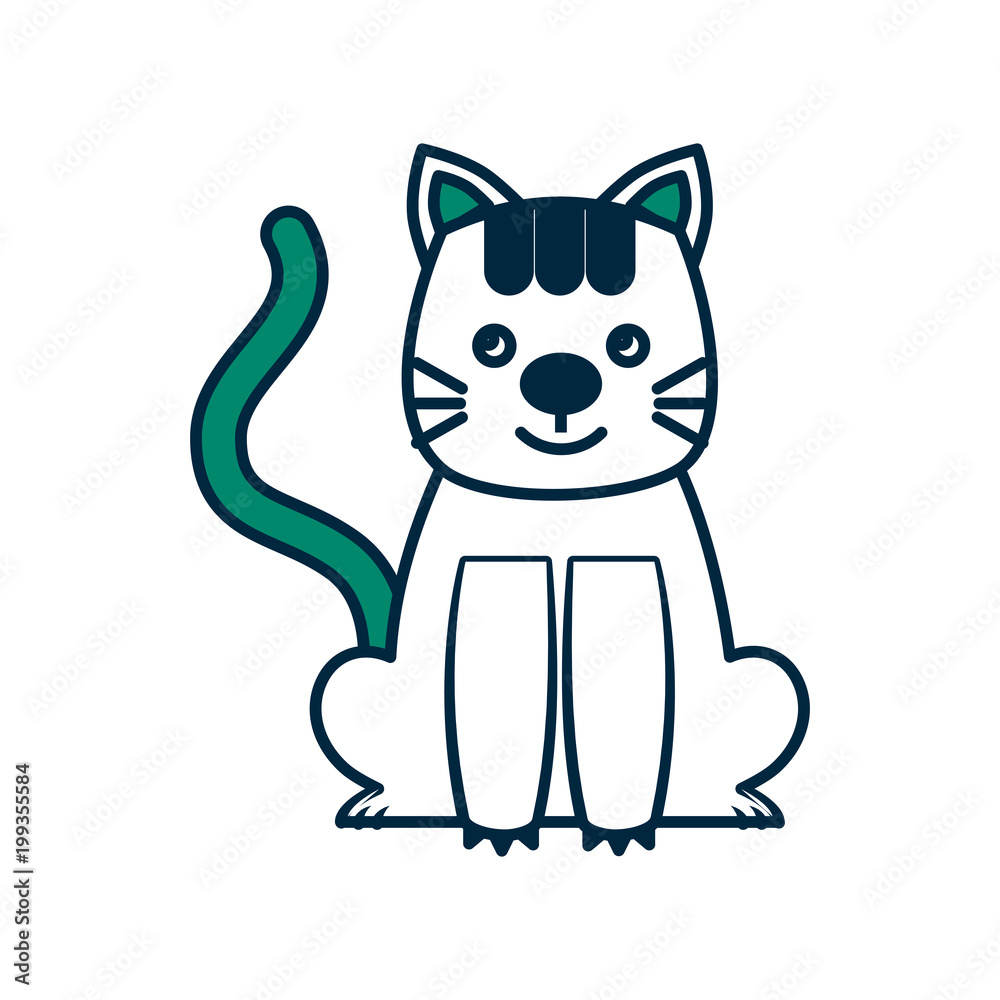 cute little cat icon vector illustration design