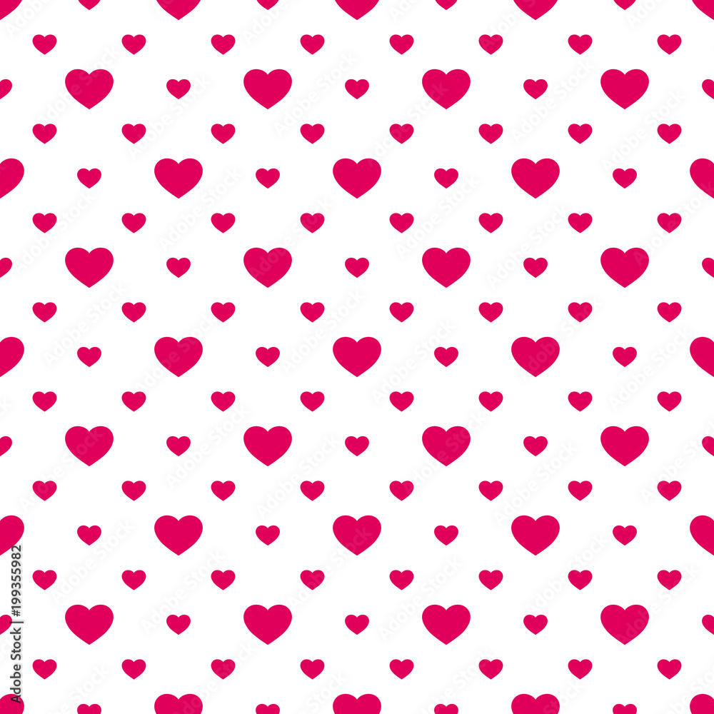 Seamless pattern with small hearts. Valentines day background. Red and white