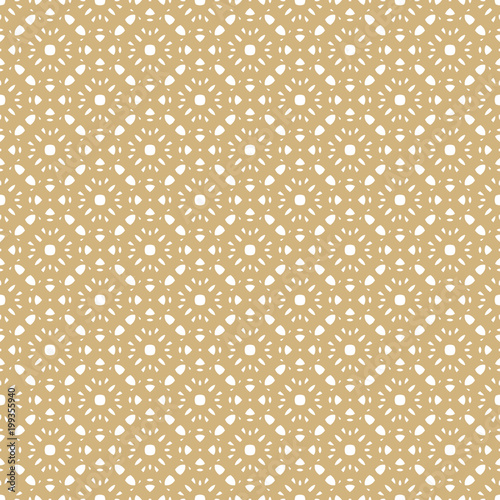 Golden vector ornamental seamless pattern in Arabian style. Gold and white geometric ornament, abstract floral background texture. Luxury wallpapers. Repeat design for decor, prints, covers, textile