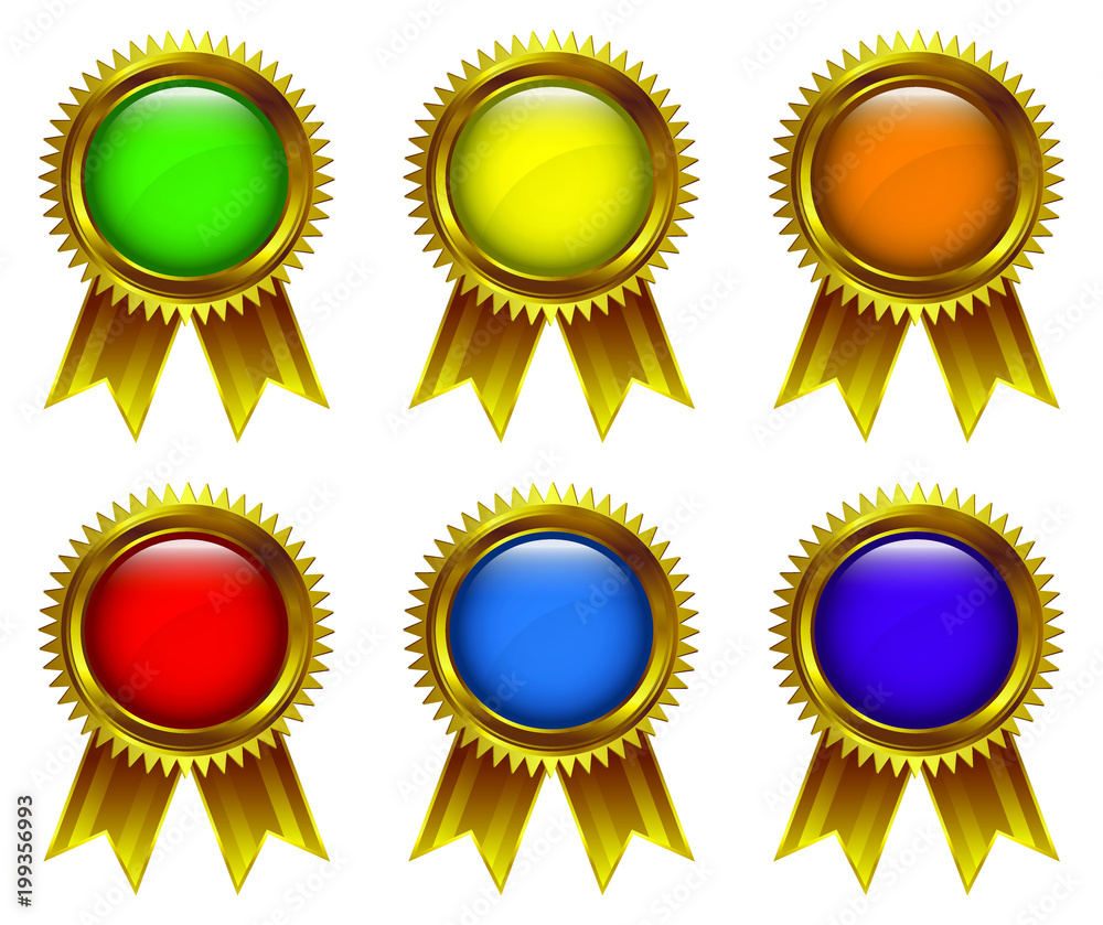 Six Colour badge icon collection Six Colour badge icon collection