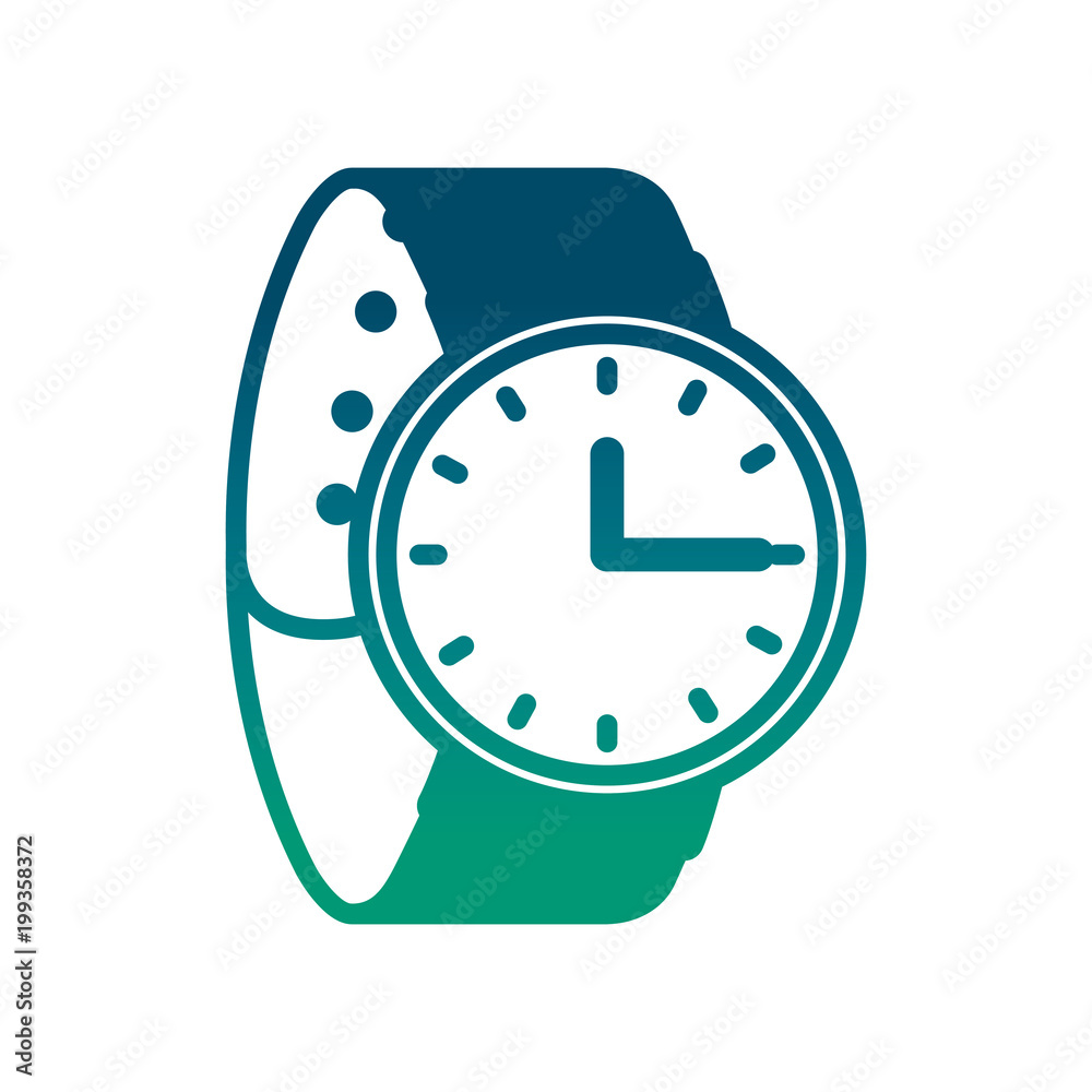 wrist watch time accessory trendy vector illustration degraded green color wrist watch time accessory trendy vector illustration degraded green color