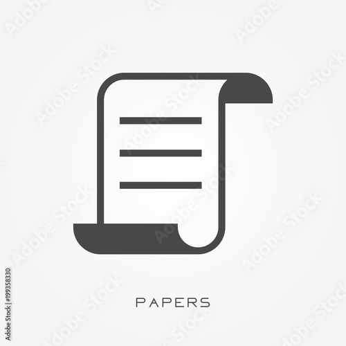 Silhouette icon papers
