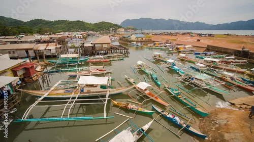 Coron bay with and pier. Sulu Sea. Palawan. Philippines. Busuanga island. photo