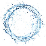 Water Splash In Circle - Round Shape On White