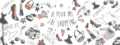 French Shopping background