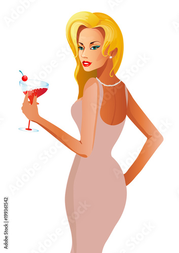 beautiful blonde woman, isolated on a white