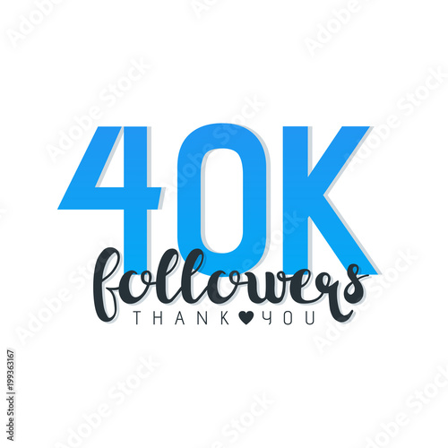 Thank you letters for follower vector illustration