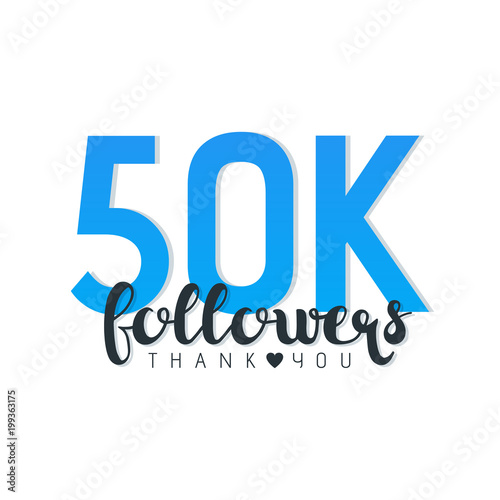 Thank you letters for follower vector illustration