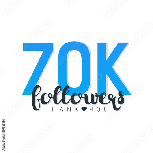 Thank you letters for follower vector illustration