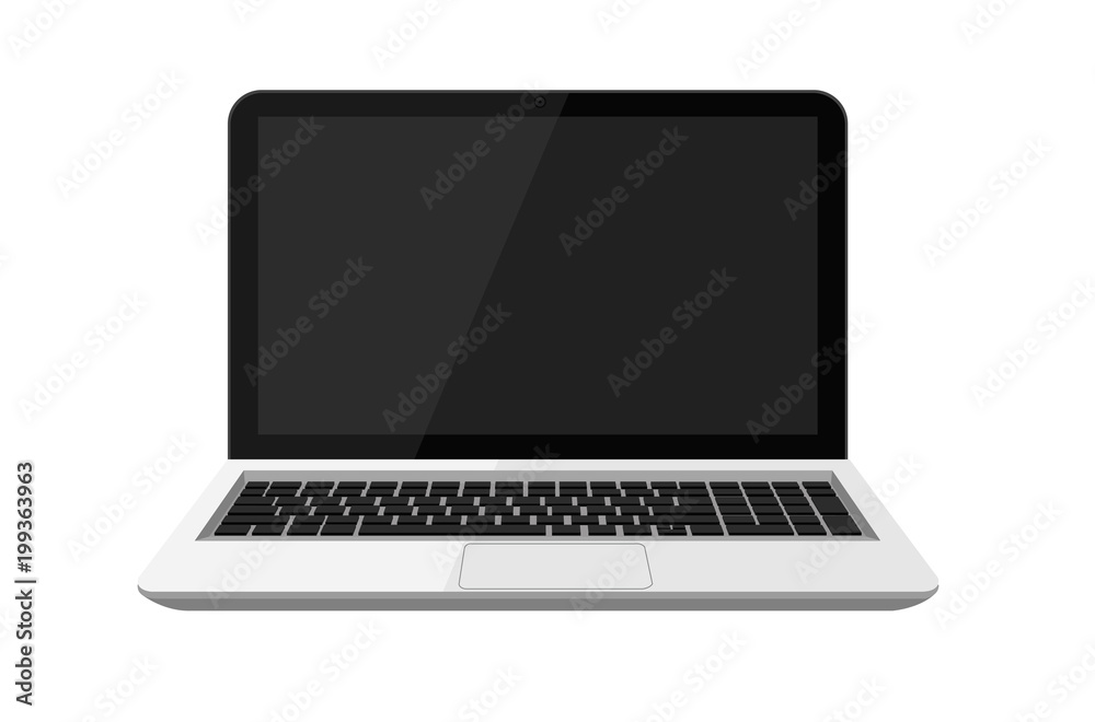 Modern laptop design in black and white color