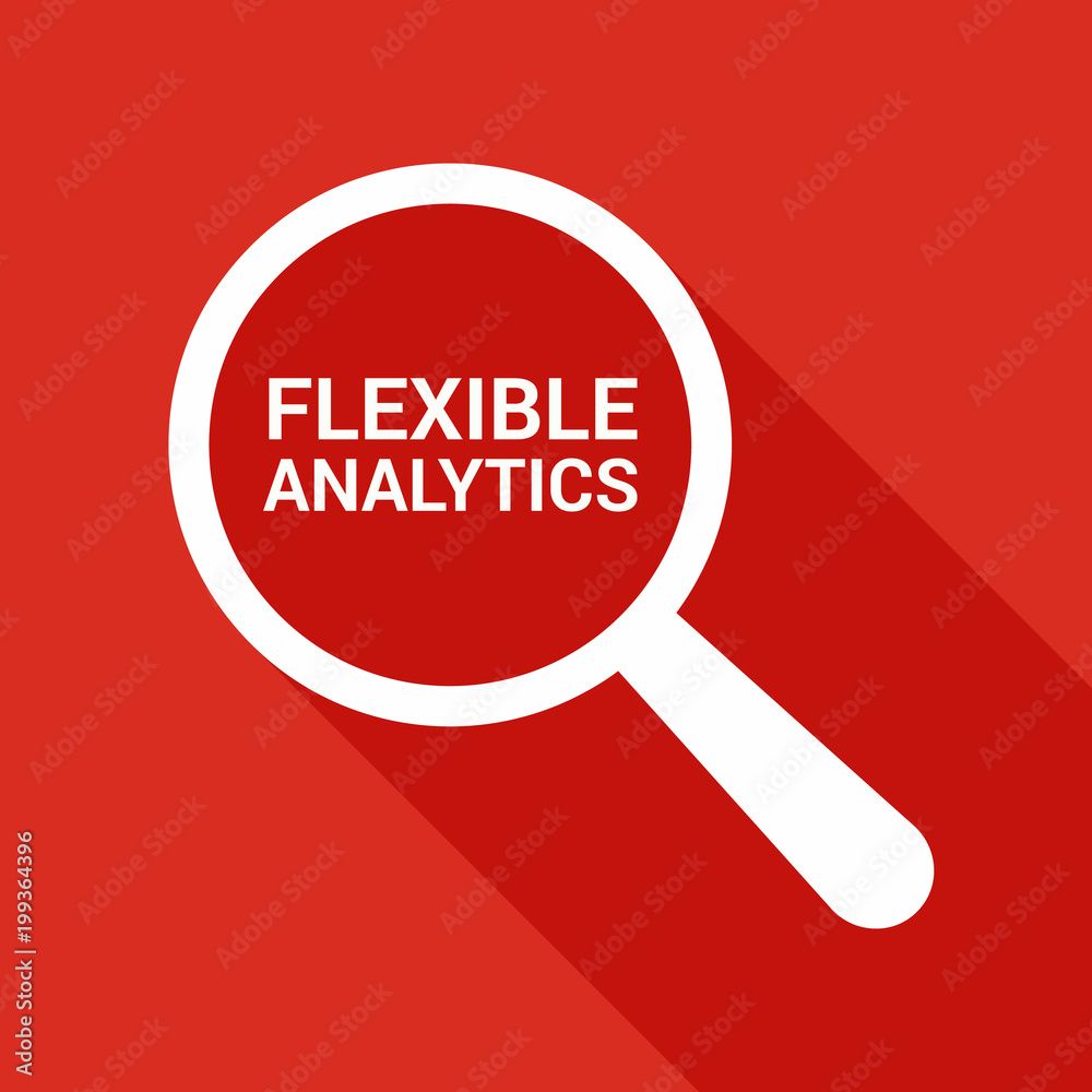 Finance Concept: Magnifying Optical Glass With Words Flexible Analytics Finance Concept: Magnifying Optical Glass With Words Flexible Analytics