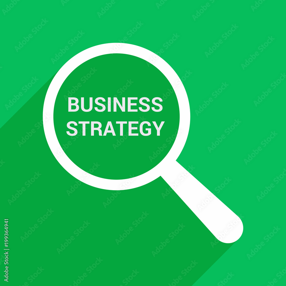 Finance Concept: Magnifying Optical Glass With Words Business Strategy