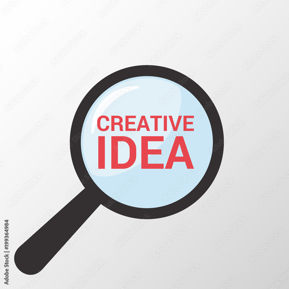 Business Concept: Magnifying Optical Glass With Words Creative Idea Business Concept: Magnifying Optical Glass With Words Creative Idea