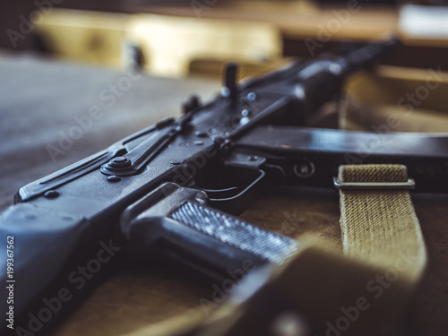 close up vintage shootgun weapon rifle
