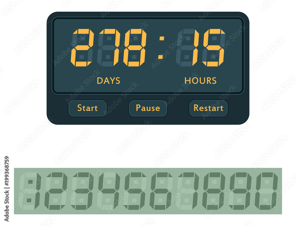 Timer clocks vector watch stopwatch countdown symbol hour illustration time sign minute second design alarm chronometer. Timer clocks vector watch stopwatch countdown symbol hour illustration time sign minute second design alarm chronometer.