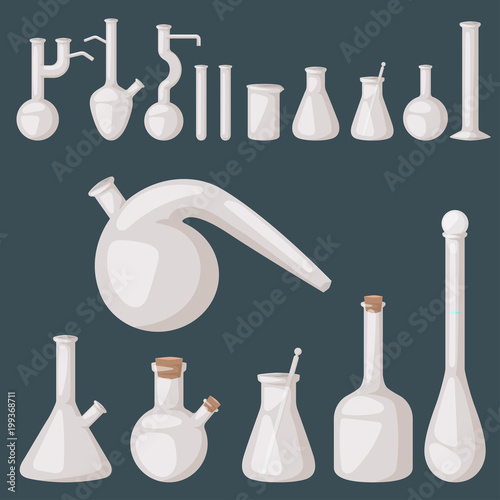 Chemical flask laboratory vector lab glassware tube liquid biotechnology analysis tubes medical scientific equipment.