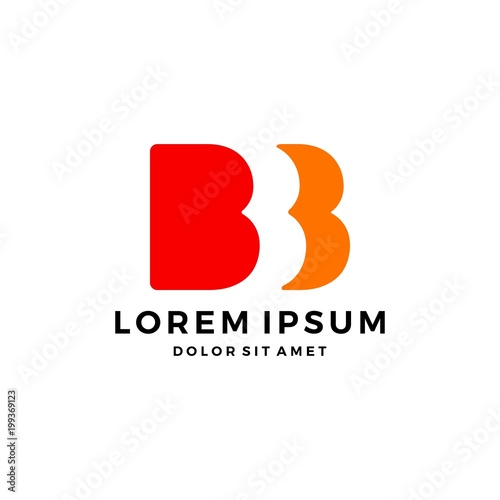 BBB letter triple B negative space logo