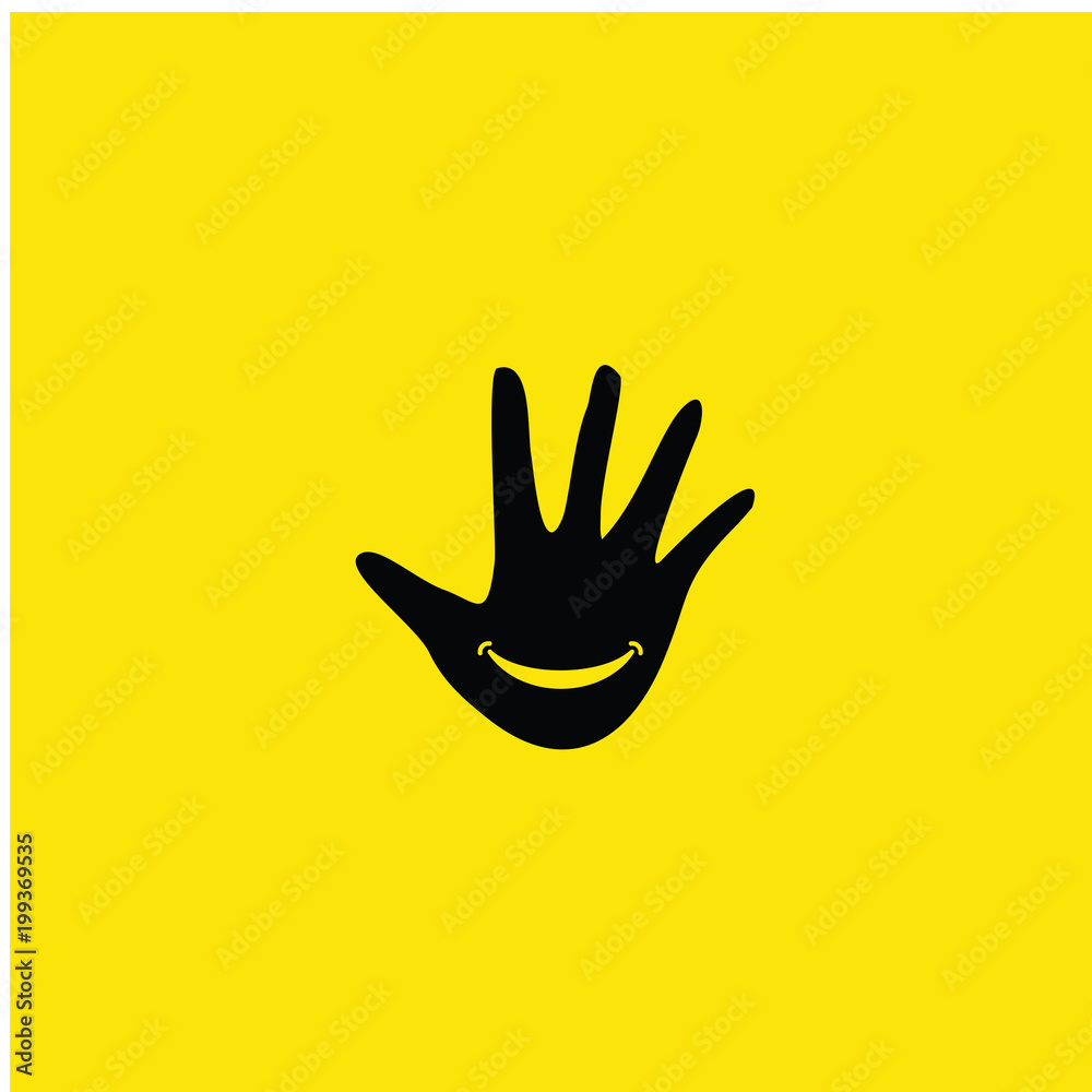 Obraz premium Hand Smile Vector Template Design Illustration
