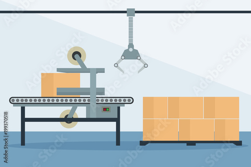 Automatic industrial packing and sealing box production line