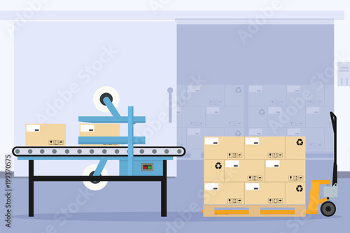 Automatic industrial packing and sealing box production line
