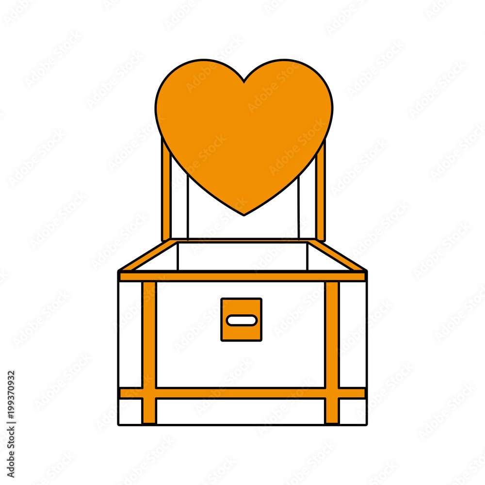 Chest with heart videogame element cartoon vector illustration graphic design Chest with heart videogame element cartoon vector illustration graphic design