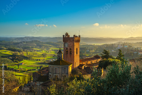 San Miniato bell tower of the cathedral. Pisa, Tuscany Italy Europe. photo