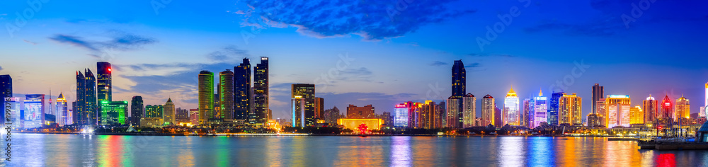 Skyline of urban architectural landscape in Qingdao